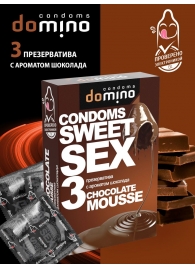 Презервативы для орального секса DOMINO Sweet Sex с ароматом шоколадного мусса - 3 шт. - Domino - купить с доставкой в Одинцово