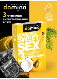 Презервативы для орального секса DOMINO Sweet Sex с ароматом тропических фруктов - 3 шт. - Domino - купить с доставкой в Одинцово