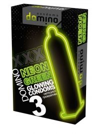 Презервативы DOMINO Neon Green со светящимся в темноте кончиком - 3 шт. - Domino - купить с доставкой в Одинцово