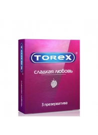 Презервативы Torex  Сладкая любовь  с ароматом клубники - 3 шт. - Torex - купить с доставкой в Одинцово