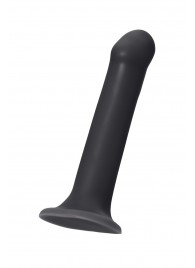 Черный фаллос на присоске Silicone Bendable Dildo L - 19 см. - Strap-on-me - купить с доставкой в Одинцово