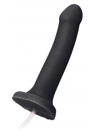 Черный фаллос с имитацией эякуляции Silicon Cum Dildo L - 19,6 см. - Strap-on-me - купить с доставкой в Одинцово