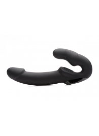 Черный безремневой страпон Urge Silicone Strap On с пультом ДУ - 24 см. - XR Brands - купить с доставкой в Одинцово