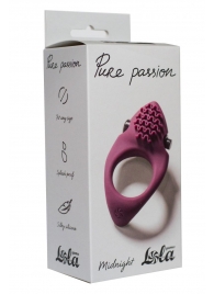 Бордовое эрекционное виброкольцо Pure Passion Midnight - Lola Games - в Одинцово купить с доставкой