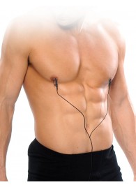 Черные электрические зажимы для сосков Shock Therapy Nipple Clamps - Pipedream - купить с доставкой в Одинцово