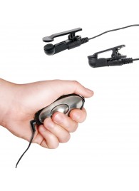 Черные электрические зажимы для сосков Shock Therapy Nipple Clamps - Pipedream - купить с доставкой в Одинцово