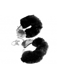 Металлические наручники Furry Love Cuffs с черным мехом - Pipedream - купить с доставкой в Одинцово