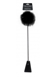 Черный стек Feather Crop с пуховкой на конце - 53,3 см. - Pipedream - купить с доставкой в Одинцово