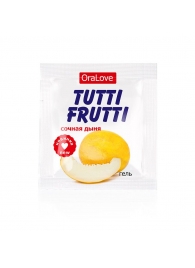 Пробник гель-смазки Tutti-frutti со вкусом сочной дыни - 4 гр. - Биоритм - купить с доставкой в Одинцово