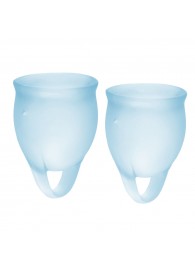 Набор голубых менструальных чаш Feel confident Menstrual Cup - Satisfyer - купить с доставкой в Одинцово