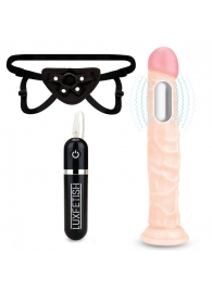 Регулируемые трусики с вибрирующей насадкой - 21 см. - Lux Fetish - купить с доставкой в Одинцово