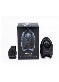 Темно-серый инновационный мужской осциллятор PULSE SOLO LUX с пультом ДУ - Hot Octopuss - в Одинцово купить с доставкой