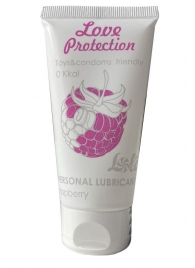 Лубрикант на водной основе с ароматом малины Love Protection Raspberry - 50 мл. - Lola Games - купить с доставкой в Одинцово