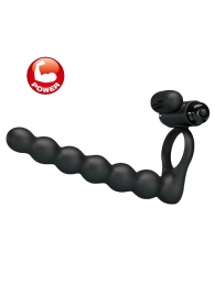 Черная насадка для двойной стимуляции Hercules Penis Sheath III - 15,3 см. - Baile - купить с доставкой в Одинцово