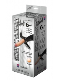 Пояс-трусики с насадкой Glamour - 17 см. - LOVETOY (А-Полимер) - купить с доставкой в Одинцово