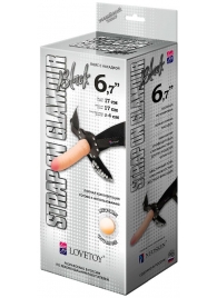 Пояс-трусики с насадкой Glamour - 17 см. - LOVETOY (А-Полимер) - купить с доставкой в Одинцово