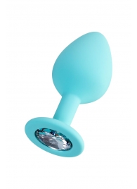 Мятная анальная втулка Brilliant с прозрачным кристаллом - 8 см. - ToyFa - купить с доставкой в Одинцово