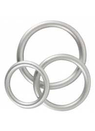 Набор из 3 эрекционных колец под металл Metallic Silicone Cock Ring Set - Orion - в Одинцово купить с доставкой