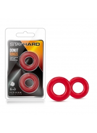 Набор из 2 красных эрекционных колец Stay Hard Donut Rings - Blush Novelties - в Одинцово купить с доставкой
