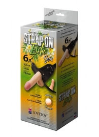 Пояс-трусики с 2 насадками Exotic-Sara - 16,5 см. - LOVETOY (А-Полимер) - купить с доставкой в Одинцово