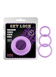 Набор из 3 сиреневых эрекционных колец Magnum Force Cock Ring - Chisa - в Одинцово купить с доставкой