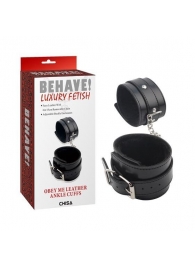 Черные оковы на ноги Obey Me Leather Ankle Cuffs - Chisa - купить с доставкой в Одинцово