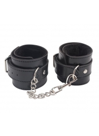 Черные оковы на ноги Obey Me Leather Ankle Cuffs - Chisa - купить с доставкой в Одинцово
