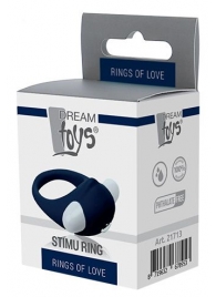 Гладкое синее эрекционное виброкольцо STIMU RING - Dream Toys - в Одинцово купить с доставкой