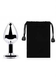 Серебристая анальная пробка с прозрачным стразом - 7,2 см. - Anal Jewelry Plug - купить с доставкой в Одинцово