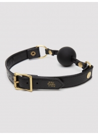 Черный кляп-шар Bound to You Faux Leather Ball Gag - Fifty Shades of Grey - купить с доставкой в Одинцово