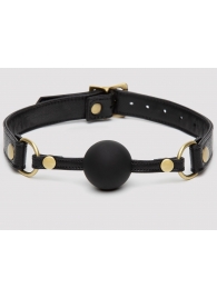 Черный кляп-шар Bound to You Faux Leather Ball Gag - Fifty Shades of Grey - купить с доставкой в Одинцово
