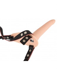 Телесный поясной страпон с вибрацией Vibrating Strap-On - 15,7 см. - Orion - купить с доставкой в Одинцово