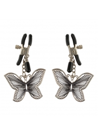 Зажимы на соски с бабочками Butterfly Nipple Clamps - Pipedream - купить с доставкой в Одинцово