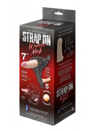 Реалистичный страпон Woman Midi с вагинальной пробкой - 19 см. - LOVETOY (А-Полимер) - купить с доставкой в Одинцово