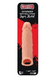 Телесная насадка EXTENDER WITH BALL STRAP 6.5 - 17 см. - Dream Toys - в Одинцово купить с доставкой