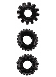 Набор из 3 черных эрекционных колец SET OF 3 COCKRINGS - Dream Toys - в Одинцово купить с доставкой