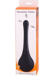 Черный анальный душ SQUEEZE CLEAN с закругленным наконечником - Seven Creations - купить с доставкой в Одинцово
