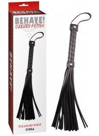 Черная многохвостая плеть Pleasure Whip - 46 см. - Chisa - купить с доставкой в Одинцово