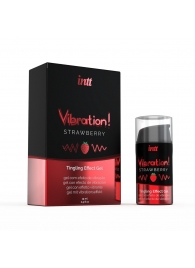 Жидкий интимный гель с эффектом вибрации Vibration! Strawberry - 15 мл. - INTT - купить с доставкой в Одинцово