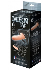 Телесный пустотелый харнесс MEN Style - 17,5 см. - LOVETOY (А-Полимер) - купить с доставкой в Одинцово