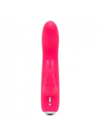 Розовый вибратор-кролик Rechargeable Mini Rabbit Vibrator - 15,2 см. - Happy Rabbit