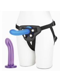 Страпон унисекс Beginners Strap-On с 2 насадками - 15 и 13 см. - Lux Fetish - купить с доставкой в Одинцово