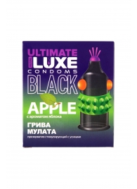 Черный стимулирующий презерватив  Грива мулата  с ароматом яблока - 1 шт. - Luxe - купить с доставкой в Одинцово