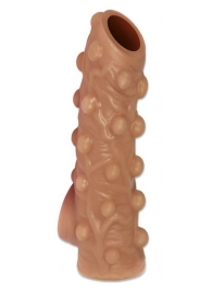 Телесная насадка с бугорками и открытой головкой Nude Sleeve S - 10 см. - KOKOS - в Одинцово купить с доставкой