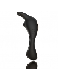 Черное эрекционное кольцо с двумя моторами Zeus Dual Vibe Cock Ring - FeelzToys - в Одинцово купить с доставкой