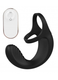 Черный анальный стимулятор с эрекционными кольцами Remote Couple Teaser - Dream Toys - в Одинцово купить с доставкой