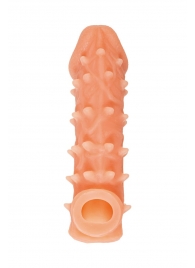 Телесная закрытая насадка с пупырышками Cock Sleeve Size L - 17,6 см. - KOKOS - в Одинцово купить с доставкой