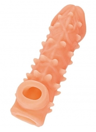 Телесная закрытая насадка с пупырышками Cock Sleeve Size L - 17,6 см. - KOKOS - в Одинцово купить с доставкой