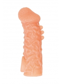 Телесная закрытая насадка с шершавой головкой Cock Sleeve Size M - 15,6 см. - KOKOS - в Одинцово купить с доставкой