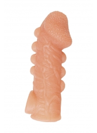 Телесная закрытая насадка с шишечками Cock Sleeve Size S - 13,8 см. - KOKOS - в Одинцово купить с доставкой